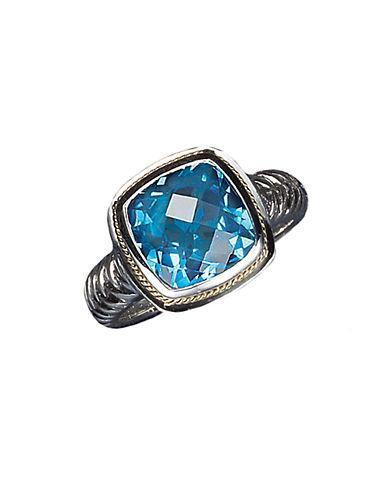 Effy Balissima Sterling Silver And 18 Kt. Yellow Gold Blue Topaz Ring
