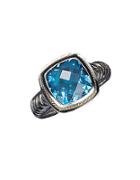 Effy Balissima Sterling Silver And 18 Kt. Yellow Gold Blue Topaz Ring