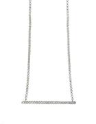 Effy Pave Classica 14kt White Gold Diamond Horizontal Bar Necklace