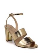 Franco Sarto Haneli Metallic Embossed Ankle-strap Sandals