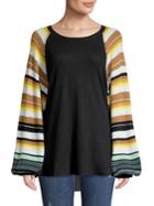 Free People Rainbow Long-sleeve Ribbed Top