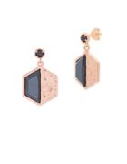 Lord & Taylor Crystal & 18k Rose Goldtone Dangling Hexagon Earrings
