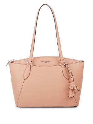 Karl Lagerfeld Paris Floral Charm Leather Zip Tote
