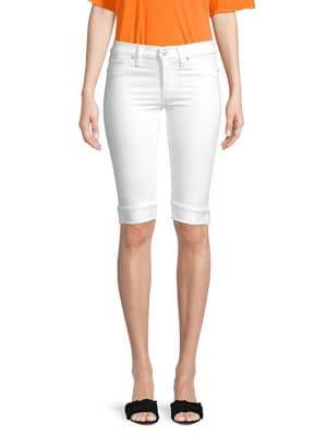 Hudson Jeans Amelia Knee-length Cuffed Denim Shorts