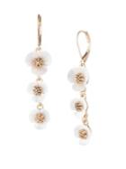 Lonna & Lilly Flower Linear Goldtone Earrings