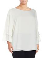 Calvin Klein Plus Tiered Bell-sleeve Blouse