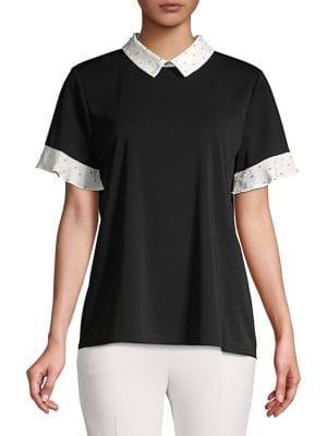 Karl Lagerfeld Paris Embellished Short-sleeve Top