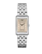 Emporio Armani Stainless Steel Rectangular Sunray Silver Watch