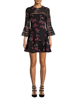 Bardot Floral Bell-sleeve Fit-&-flare Dress