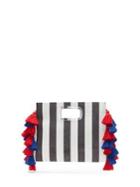 Vince Camuto Marti Large Striped Frilled Clutch