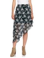 1.state Floral Ruffle Asymmetrical Skirt