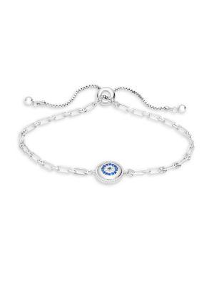 Lord & Taylor Evil Eye Pendant Sterling Silver Bracelet