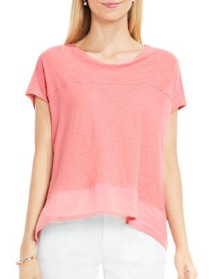 Two By Vince Camuto Textured Cotton-blend Top