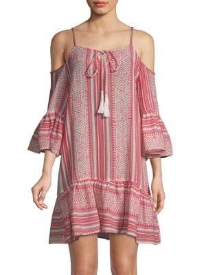 Elan Cold-shoulder Printed Dress