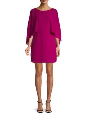 H Halston Cape-sleeve Shift Dress