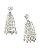 Cristabelle Faux Pearl And Rhinestone Fringe Earrings