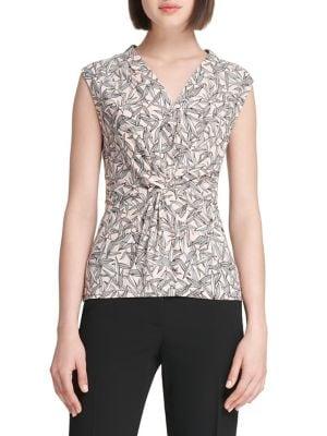 Donna Karan Sleeveless Knot-front Blouse