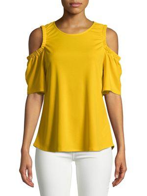 H Halston Cold-shoulder Top