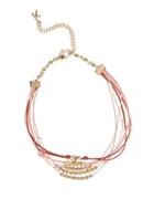 Kensie Lace Multi Chain Silvertone Necklace