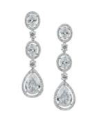 Nina Corvus White Crystal Linear Teardrop Earrings