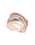 Effy Pave Rose Diamond And 14k White And Rose Gold Ring