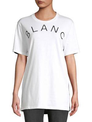French Connection Blanc Et Noir Cotton Tee