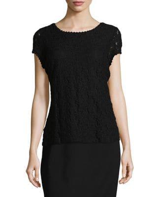 Karl Lagerfeld Paris Lace Cap-sleeve Tee