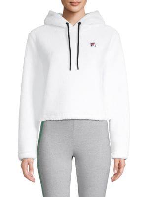 Fila Embroidered Cropped Hoodie