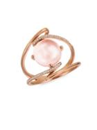 Le Vian Rose Quartz And Vanilla Diamond 14k Strawberry Gold Ring
