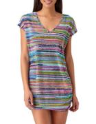 Anne Cole Braided Striped Short-sleeve Tunic
