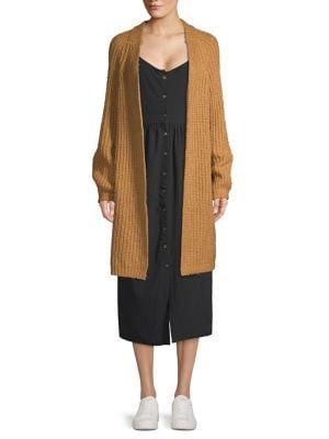 Vero Moda Open-front Cable-knit Longline Cardigan