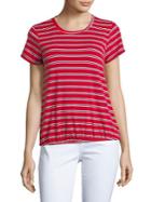 Design Lab Lord & Taylor Elastic-hem Stripe Tee