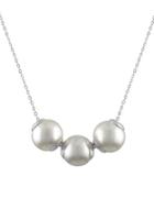 Majorica 10mm White Pearls & Sterling Silver Pendant Necklace