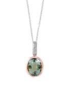 Effy Diamond, Green Amethyst And 14k Rose Gold Pendant Necklace