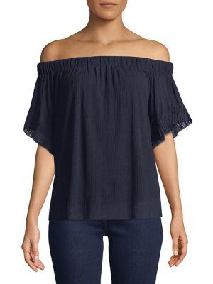 Ellen Tracy Off-the-shoulder Short Sleeve Top