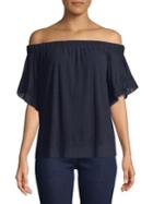 Ellen Tracy Off-the-shoulder Short Sleeve Top