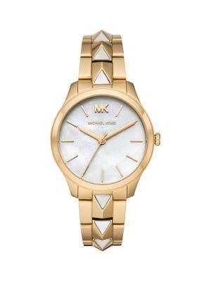 Michael Kors Runway Three-hand Gold-tone Stainless Steel Bracelet Watch