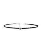 Lord & Taylor Sterling Silver & Evil Eye Crystal Choker Necklace