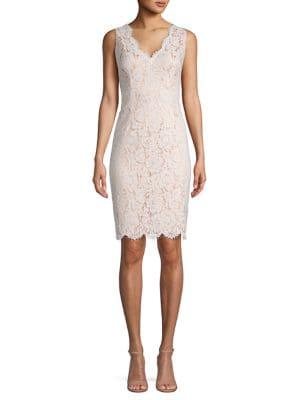 Vince Camuto Floral Lace Sleeveless Sheath Dress