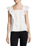 Tracy Reese Ruffled Button-front Top