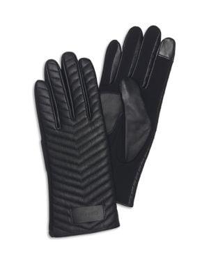 Calvin Klein 2-pair Touch Screen Chevron Leather Woven Gloves