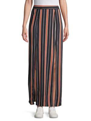 Miss Selfridge Striped Slit Maxi Skirt