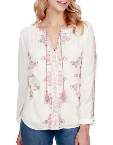 Lucky Brand Embroidered Patterned Top