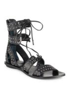 Kendall + Kylie Fabia Studded Suede Lace-up Sandals