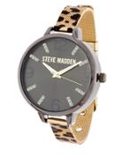 Steve Madden Cheetah Mesh Stainless Steel Watch