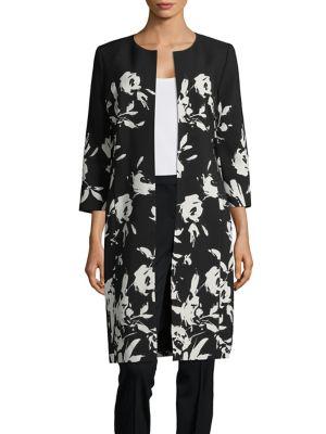 Nipon Boutique Printed Open Front Cardigan