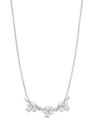 Nadri Allegro Silvertone And Cubic Zirconia Frontal Necklace