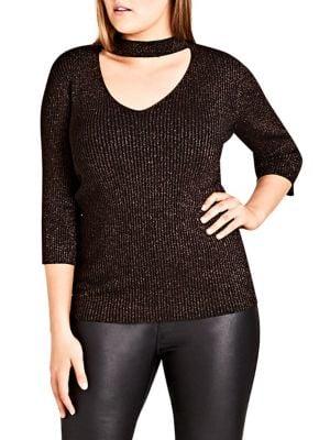 City Chic Plus Classic Rib Knit Top