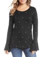 Karen Kane Relaxed-fit Embroidered Bell-sleeve Top