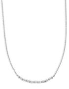 Crislu Channel Cubic Zirconia And Sterling Silver Baguette Necklace